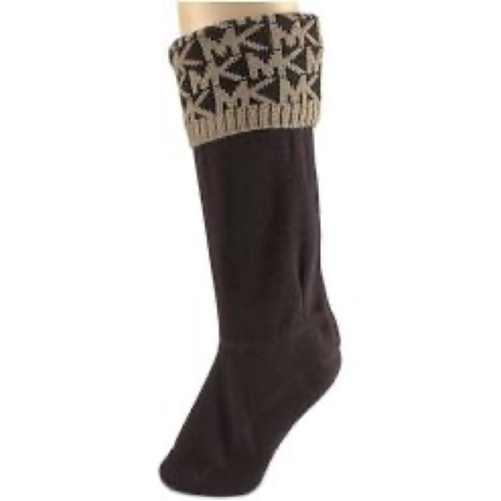 🆕Michael Kors Boot Socks Brown/Tan Logo - Picture 3 of 8